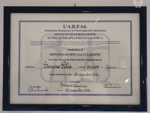 Diploma Specializzazione in Psicoterapia 