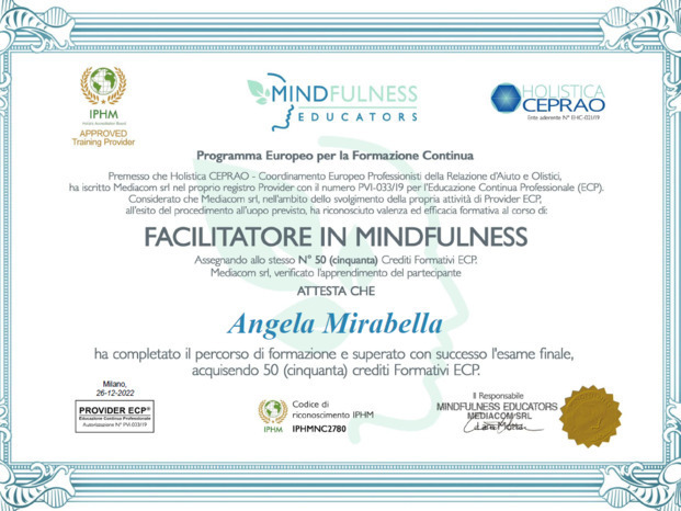 Attestato Facilitatore in Mindfulness