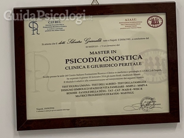 Master in Psicodiagnostica e Perizia Giuridica III Modulo