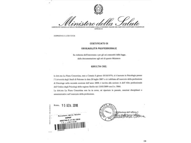 Certificato di onorabilità professionale.PNG